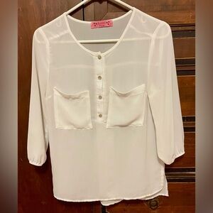 Elegant White Blouse with Button Detail
